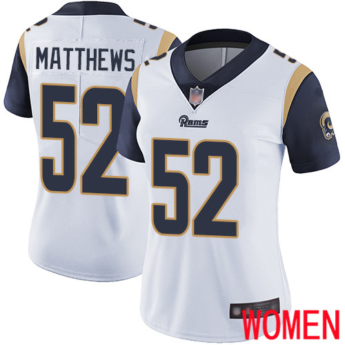 Los Angeles Rams Limited White Women Clay Matthews Road Jersey NFL Football 52 Vapor Untouchable